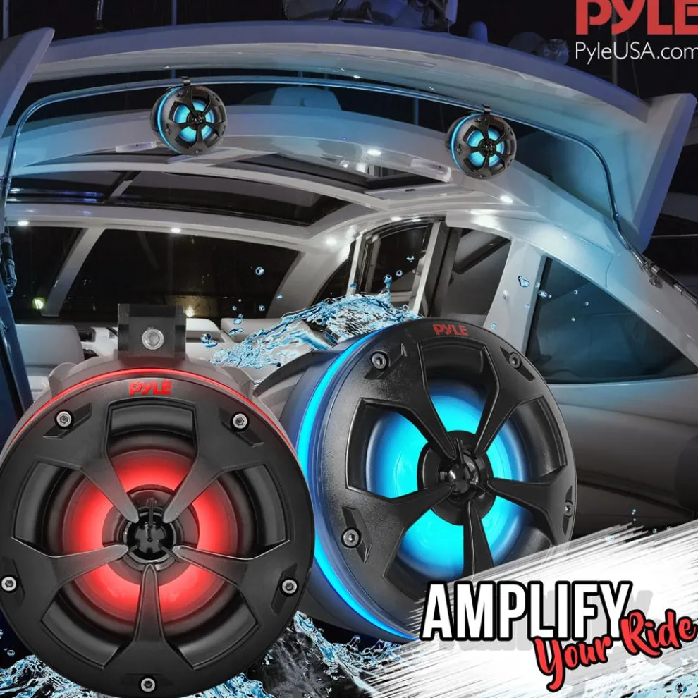 Marine Bluetooth Speakers 800W Waterproof RGB Lights for ATV/UTV