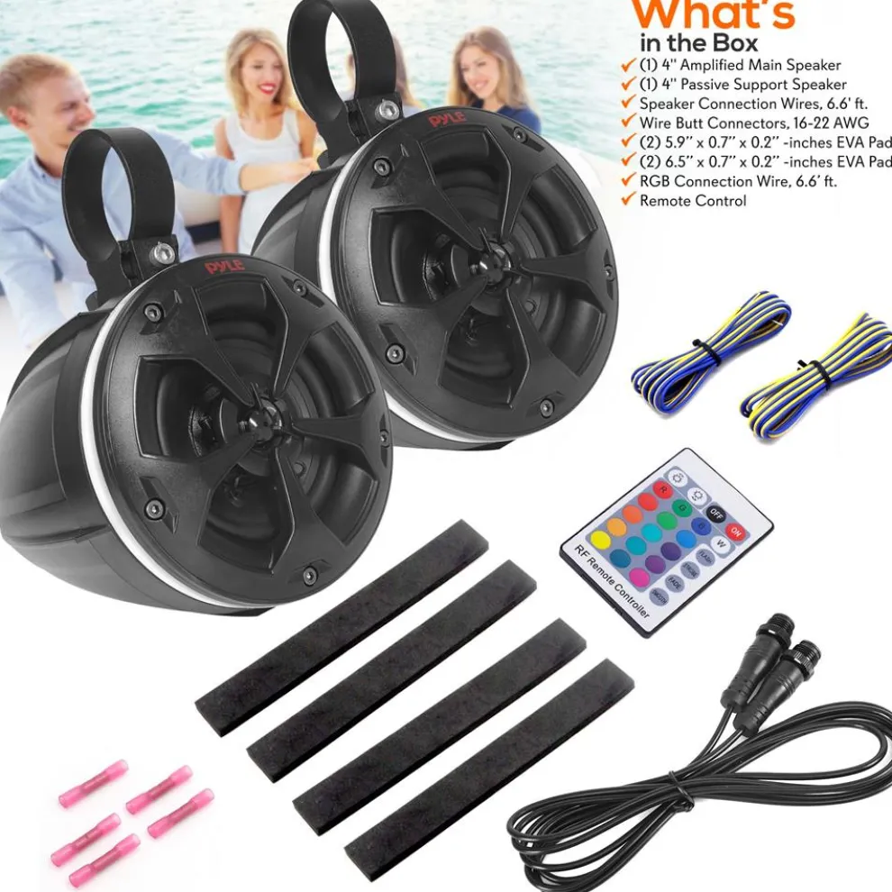 Marine Bluetooth Speakers 800W Waterproof RGB Lights for ATV/UTV