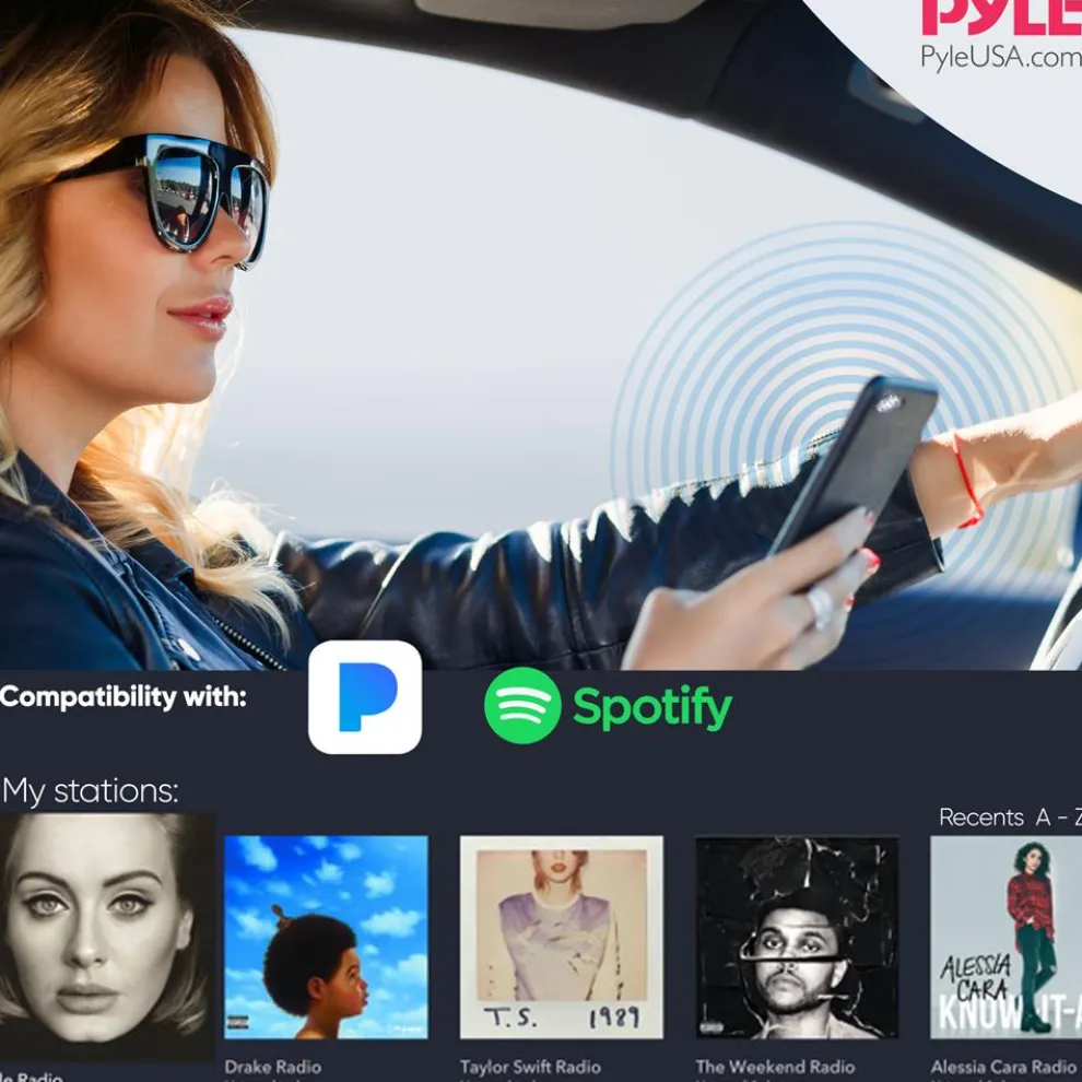 Marine Bluetooth Stereo Receiver - Hands-Free Calls, USB/SD, Single DIN