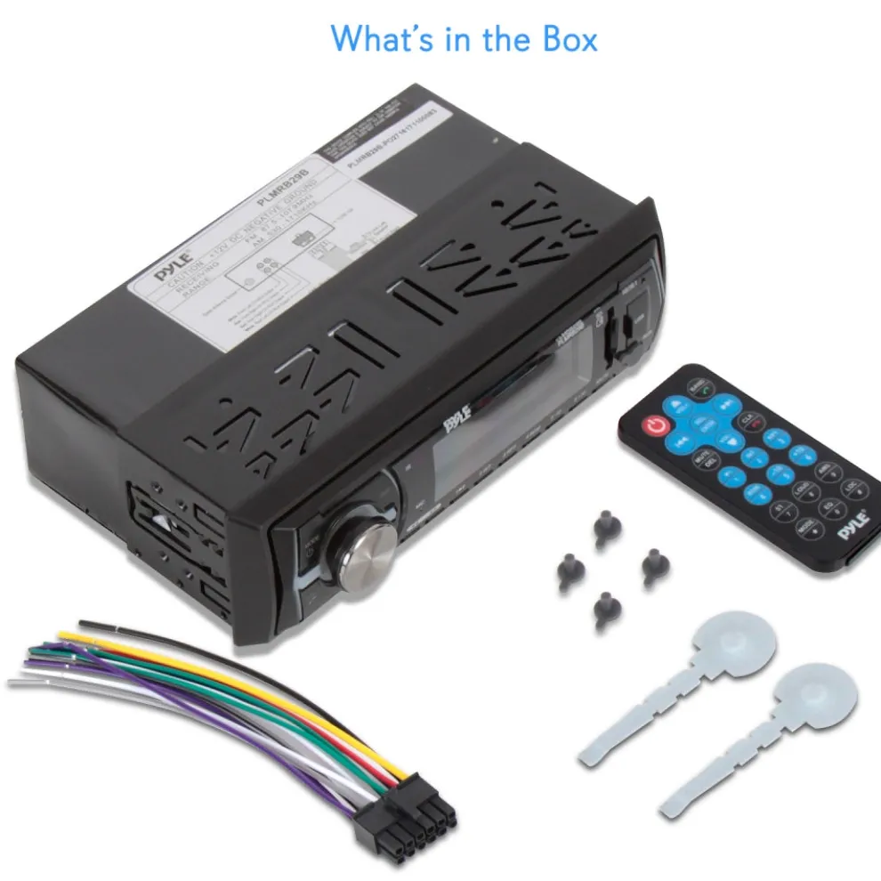 Marine Bluetooth Stereo Receiver - Hands-Free Calls, USB/SD, Single DIN