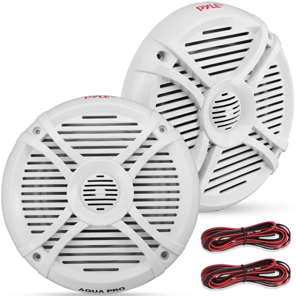 Marine Speakers 250W Water Resistant 2-Way Stereo White