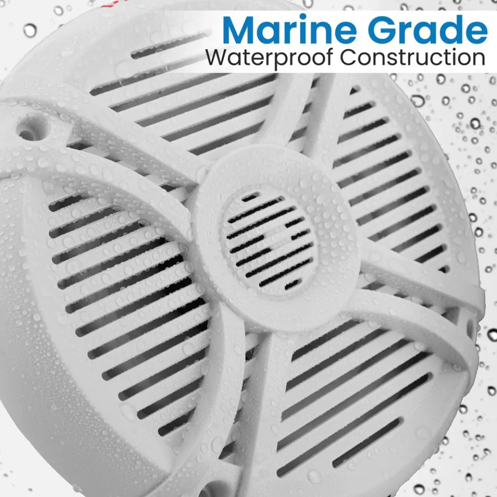 Marine Speakers 250W Water Resistant 2-Way Stereo White