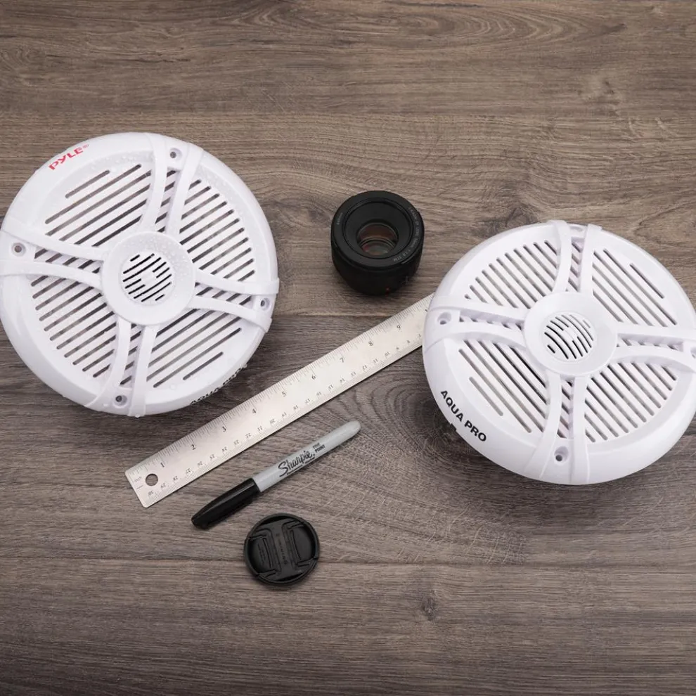 Marine Speakers 250W Water Resistant 2-Way Stereo White