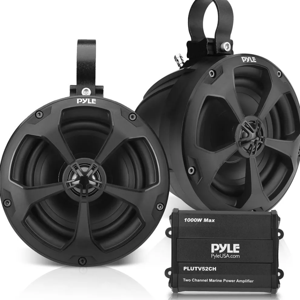 Marine Speakers 1000W Waterproof 5.25" 2-Ch Amp IP-X45