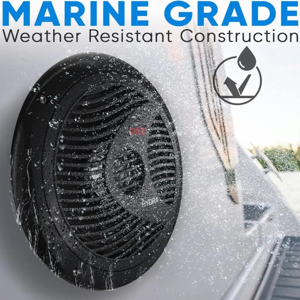 Marine Speakers 180W Waterproof Dual Cone Polypropylene White