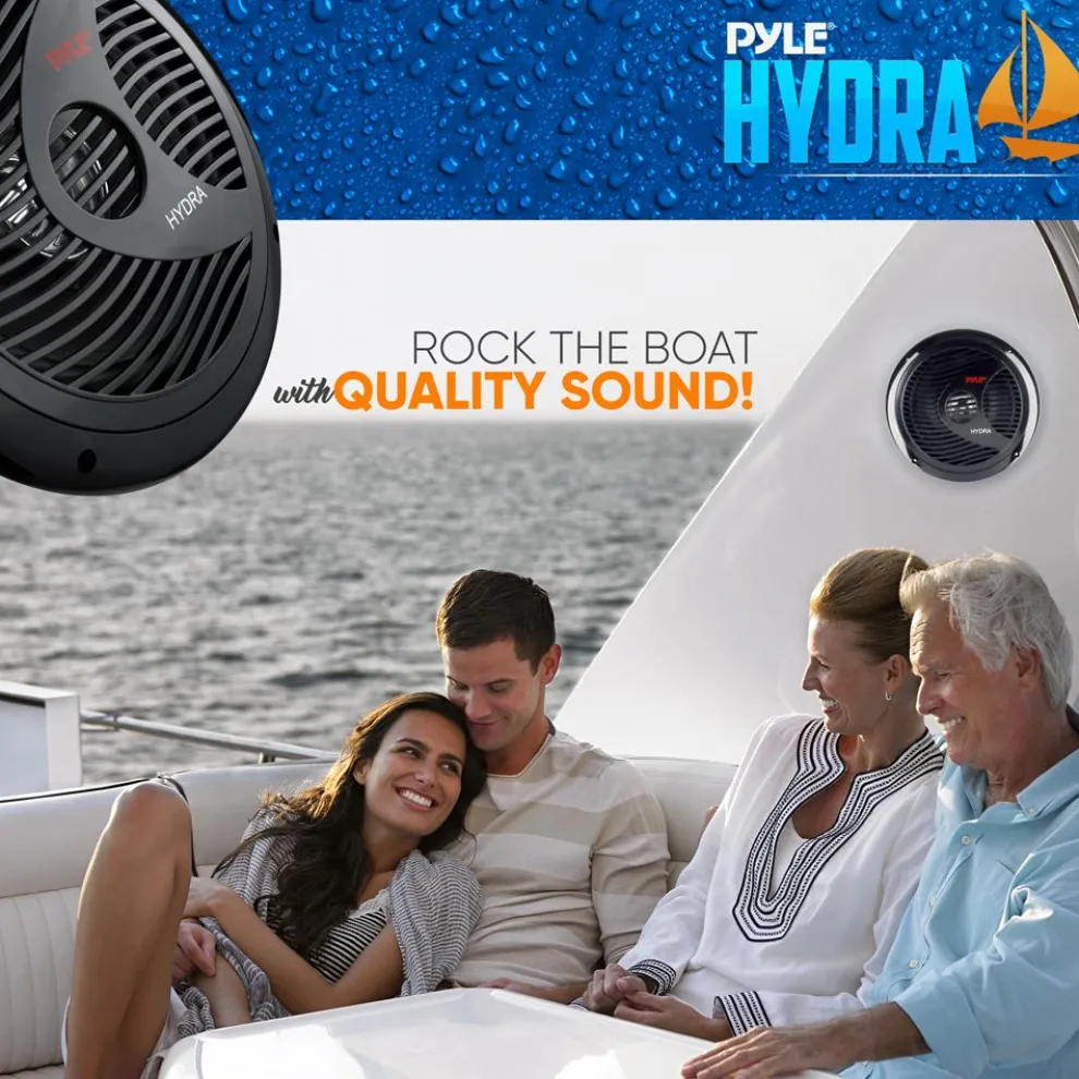 Marine Speakers 180W Waterproof Dual Cone Polypropylene White