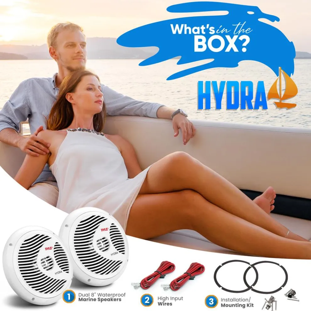 Marine Speakers 180W Waterproof 8