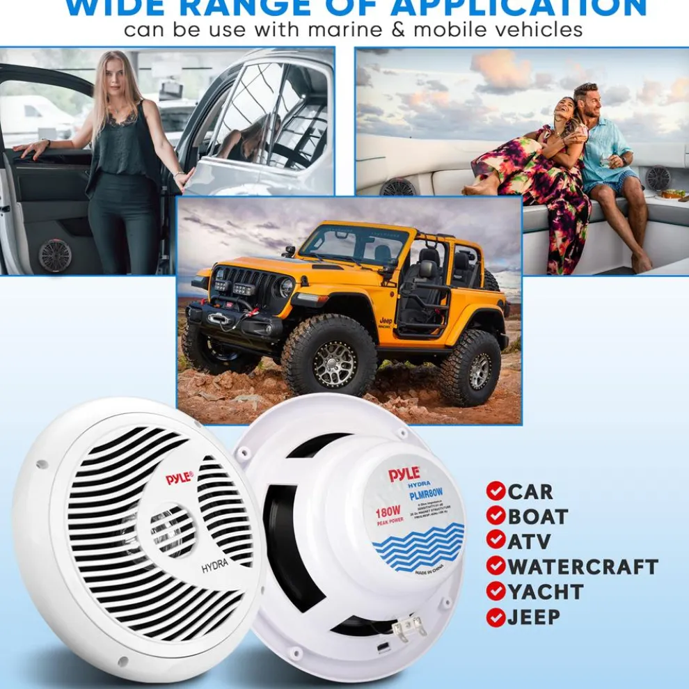 Marine Speakers 180W Waterproof 8