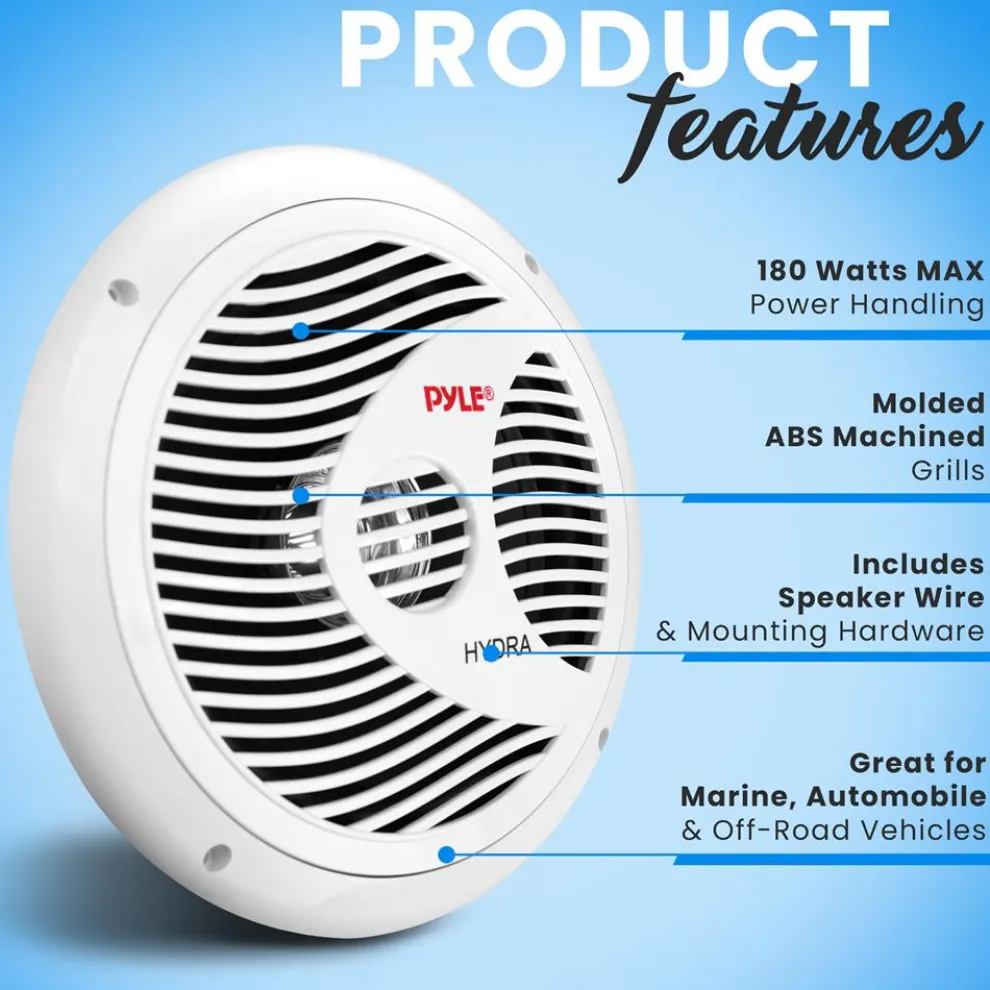 Marine Speakers 180W Waterproof 8