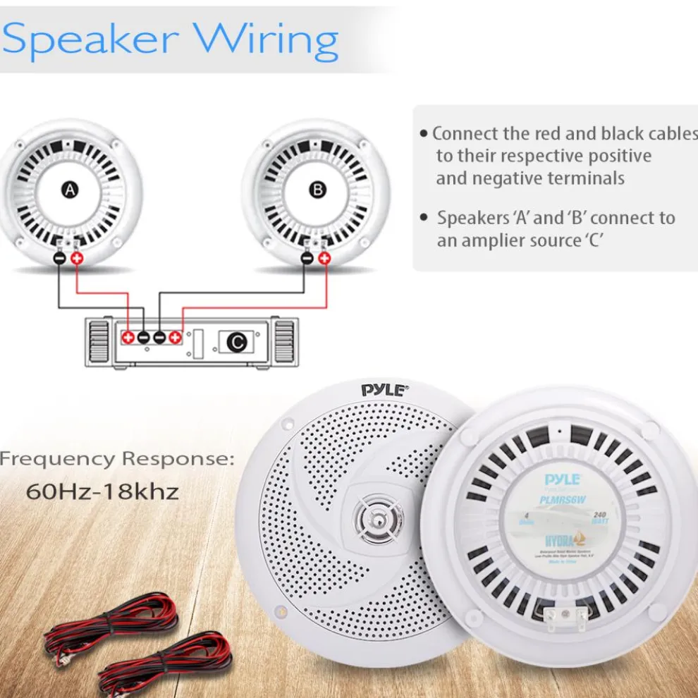 Marine Speakers 240W Waterproof 6.5