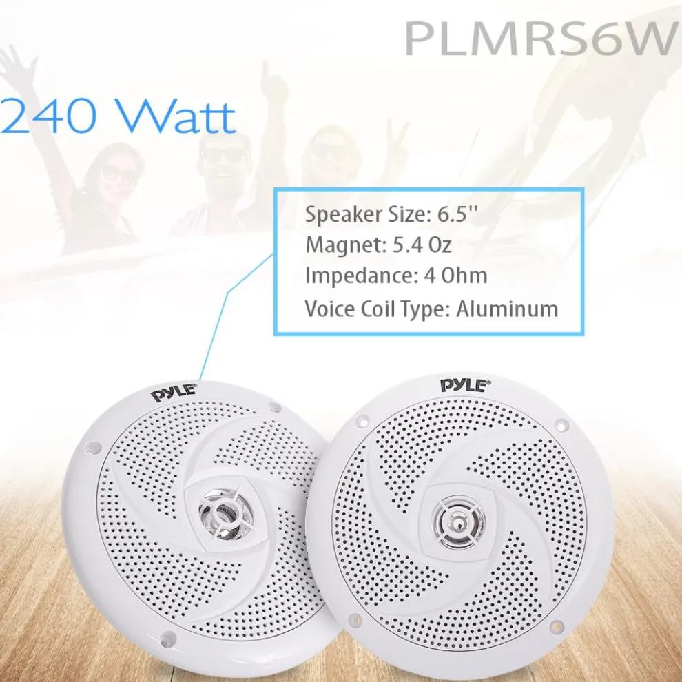 Marine Speakers 240W Waterproof 6.5