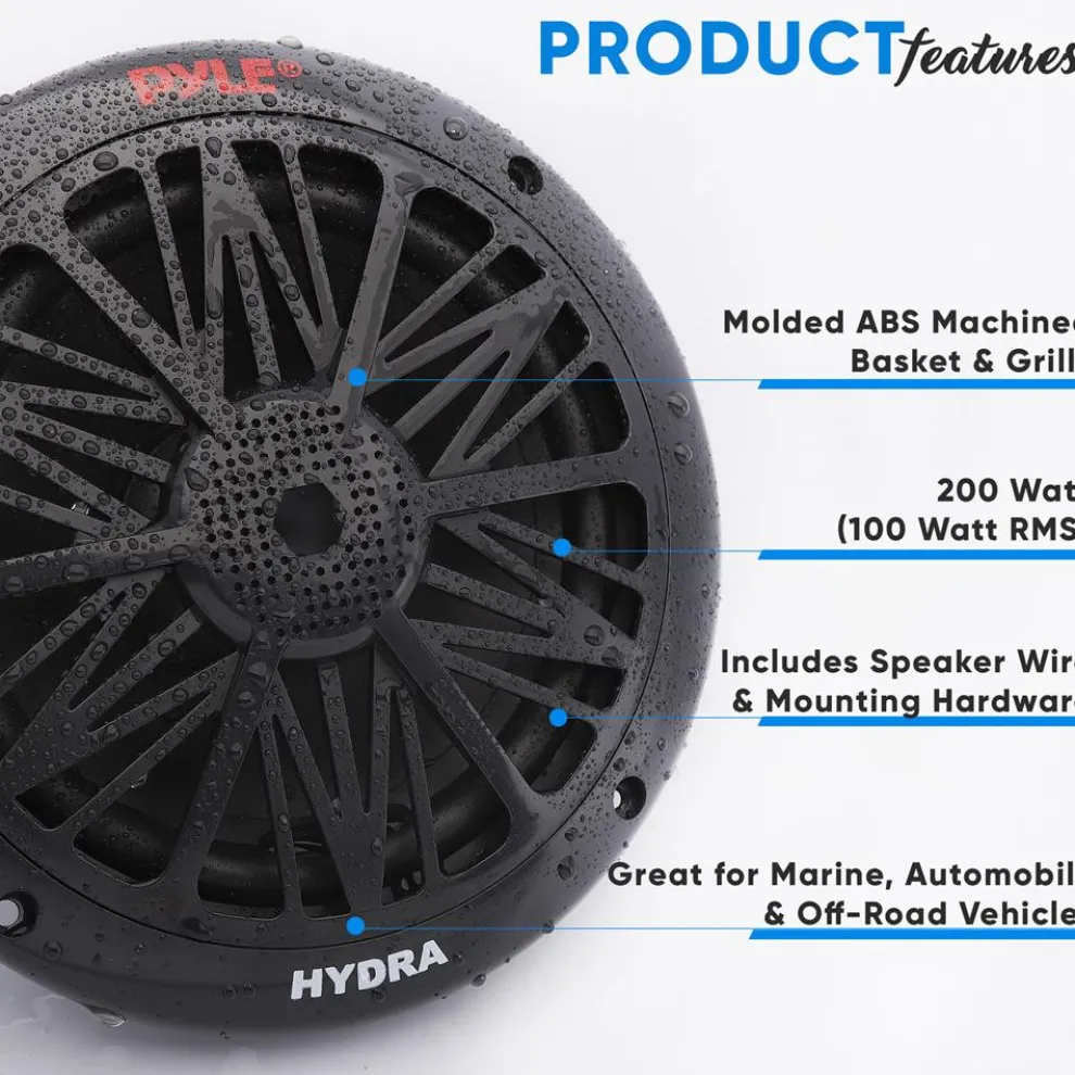 Marine Speakers 200W Weatherproof 6.5