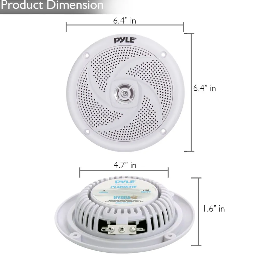 Marine Speakers 100W Waterproof Slim Design 4