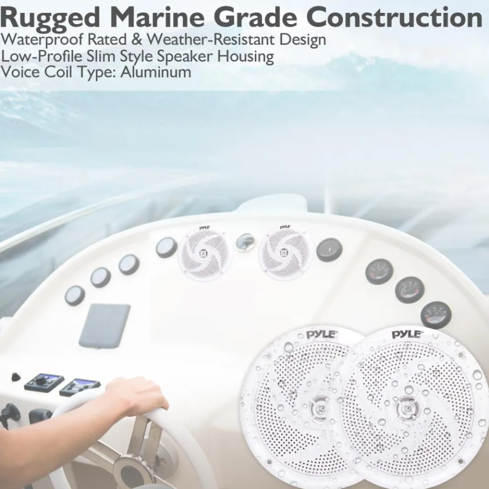 Marine Speakers 100W Waterproof Slim Design 4