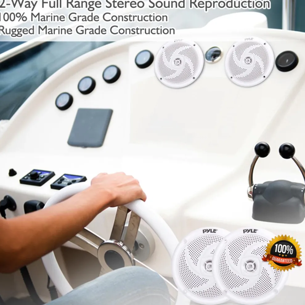 Marine Speakers 100W Waterproof Slim Design 4