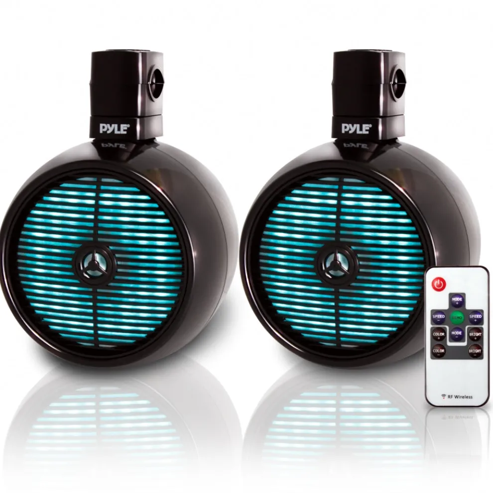 Marine Speakers Waterproof 480W LED Lights 8" White