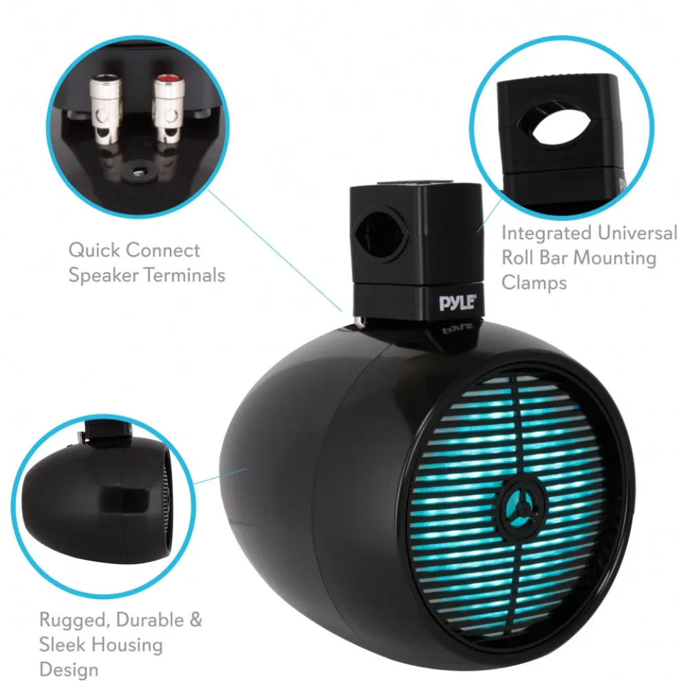 Marine Speakers Waterproof 480W LED Lights 8