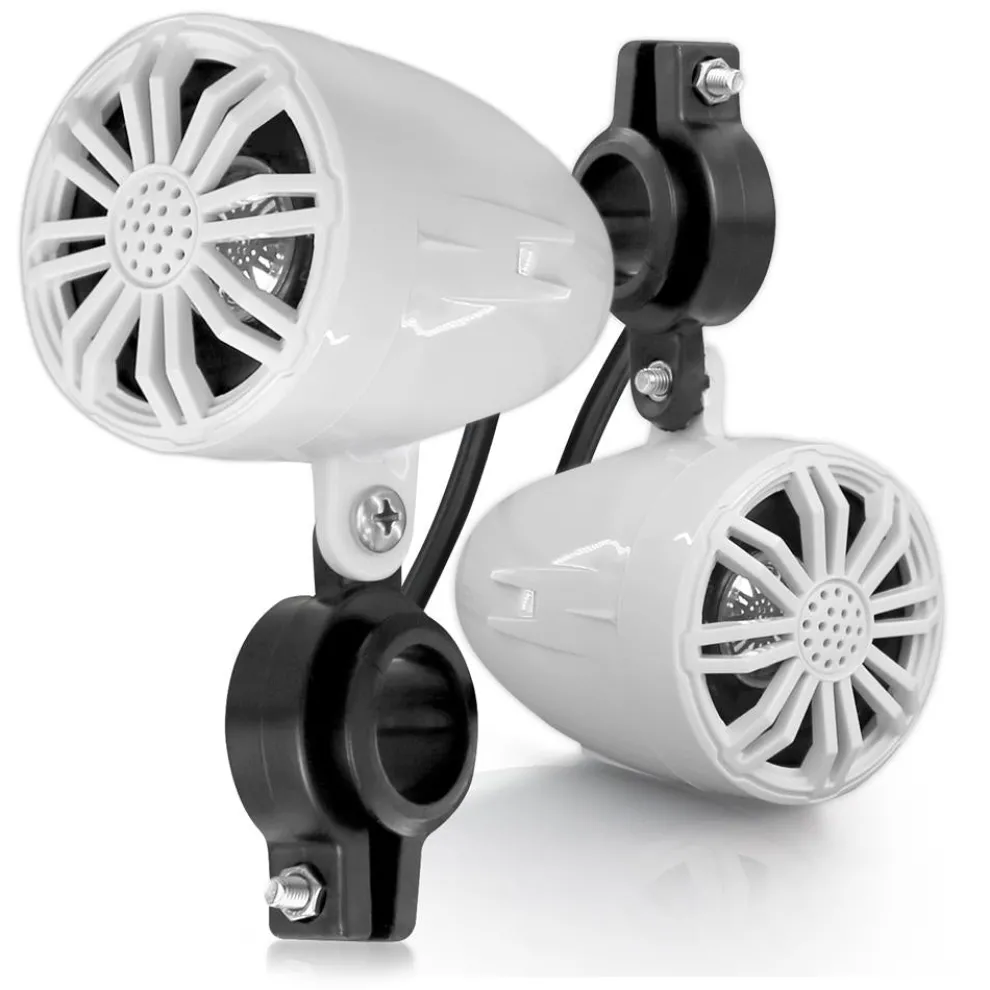 Marine Speakers Waterproof 2.25" 20W White Compact Off-Road Sound System