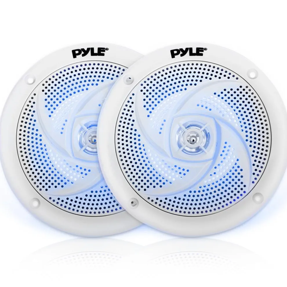 Marine Speakers Waterproof 100W LED Lights Low-Profile White