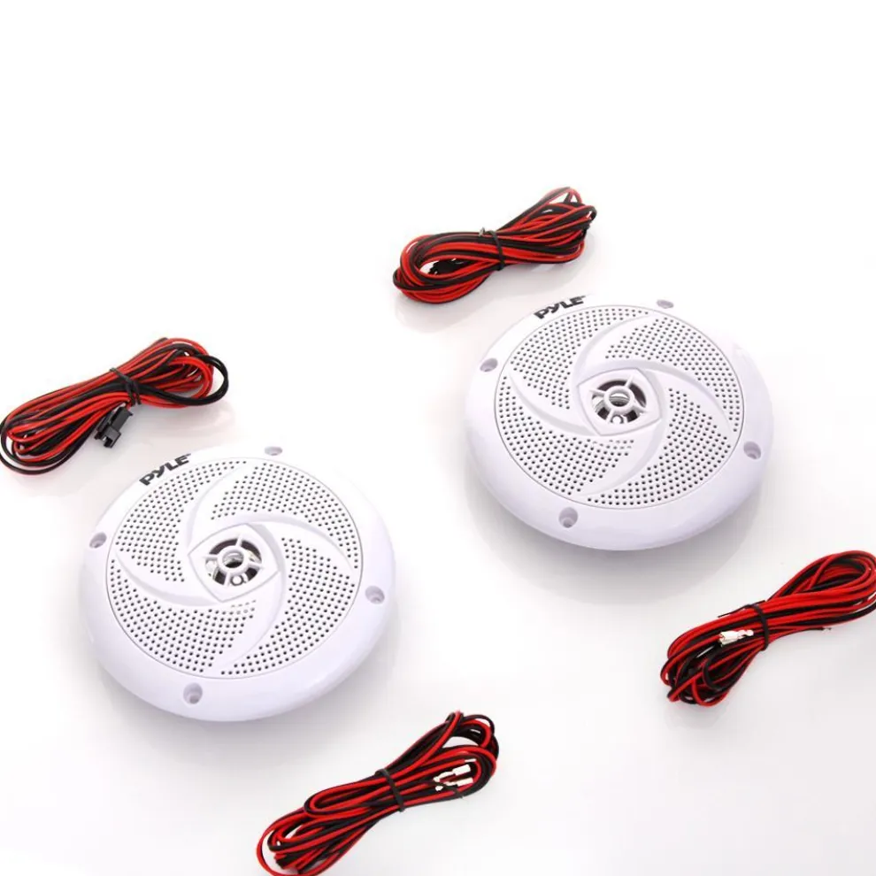 Marine Speakers Waterproof 100W LED Lights Low-Profile White