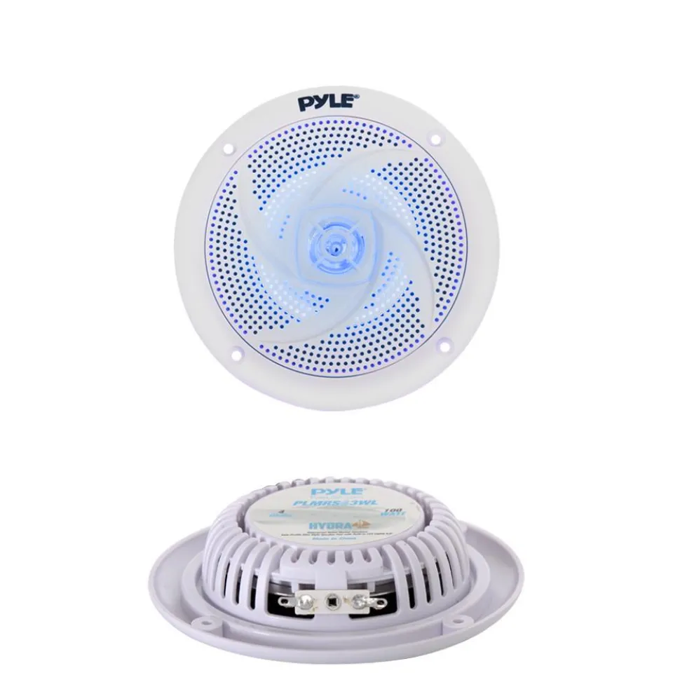 Marine Speakers Waterproof 100W LED Lights Low-Profile White