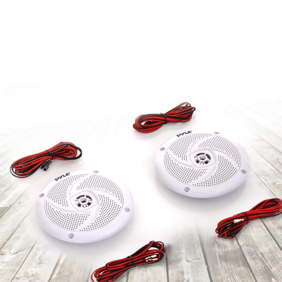 Marine Speakers Waterproof 100W LED Lights Low-Profile White