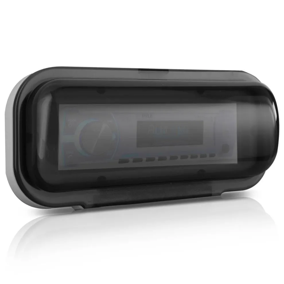 Marine Stereo Cover, Water Resistant, Smoke Window, White