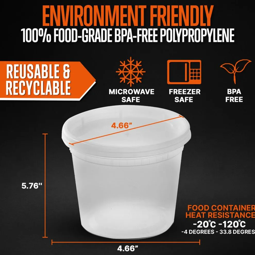 Microwavable Food Container 32oz Leakproof BPA-Free Polypropylene