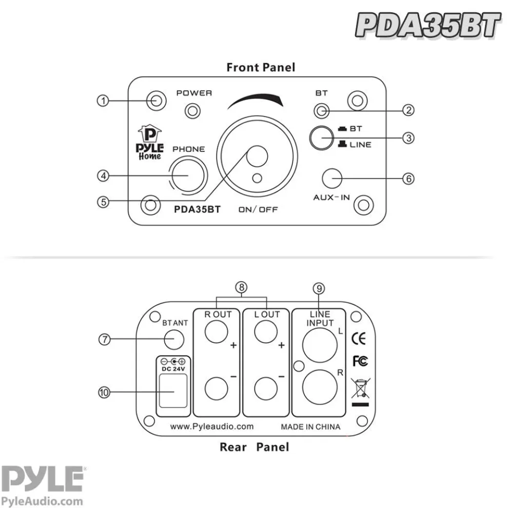 Mini Bluetooth Amplifier 100W Compact Design with Aux Inputs