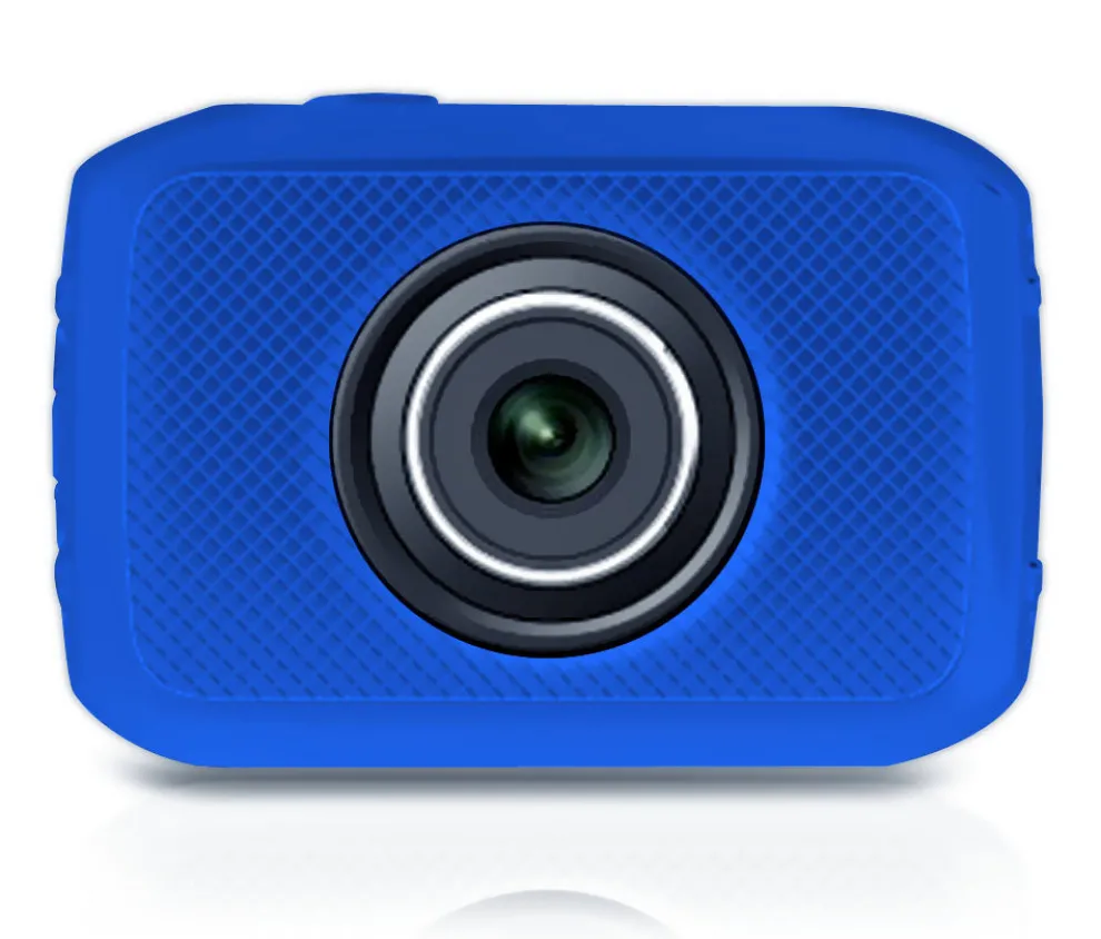 Mini HD Sports Camera 720p Touchscreen Waterproof Case Blue