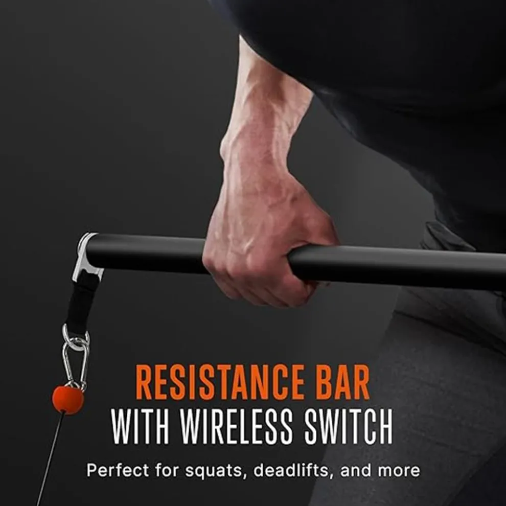 Mini Home Gym: Full Body Workouts, 150lb Resistance, LED Display, Orange