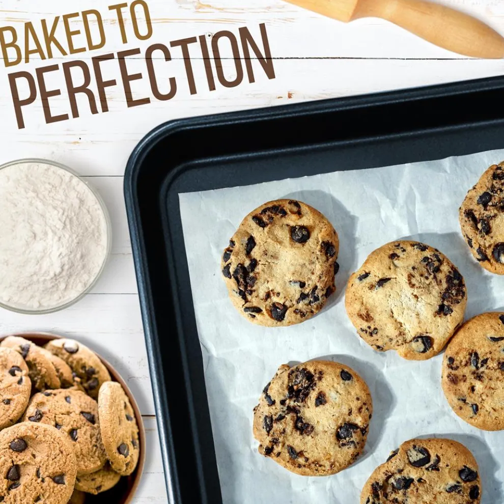 Non-Stick Baking Pans Set, Easy Clean, Carbon Steel, Blue