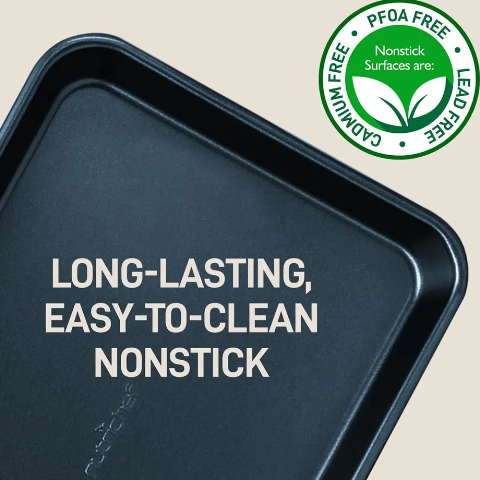 Non-Stick Baking Pans Set, Easy Clean, Carbon Steel, Blue