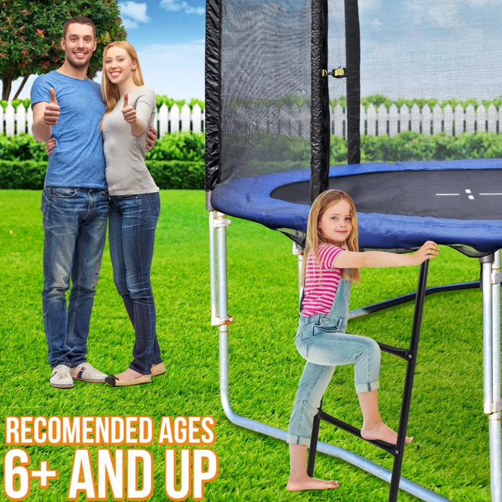 Outdoor Trampoline Ladder Safe Access Galvanized Steel 264 lbs Capacity