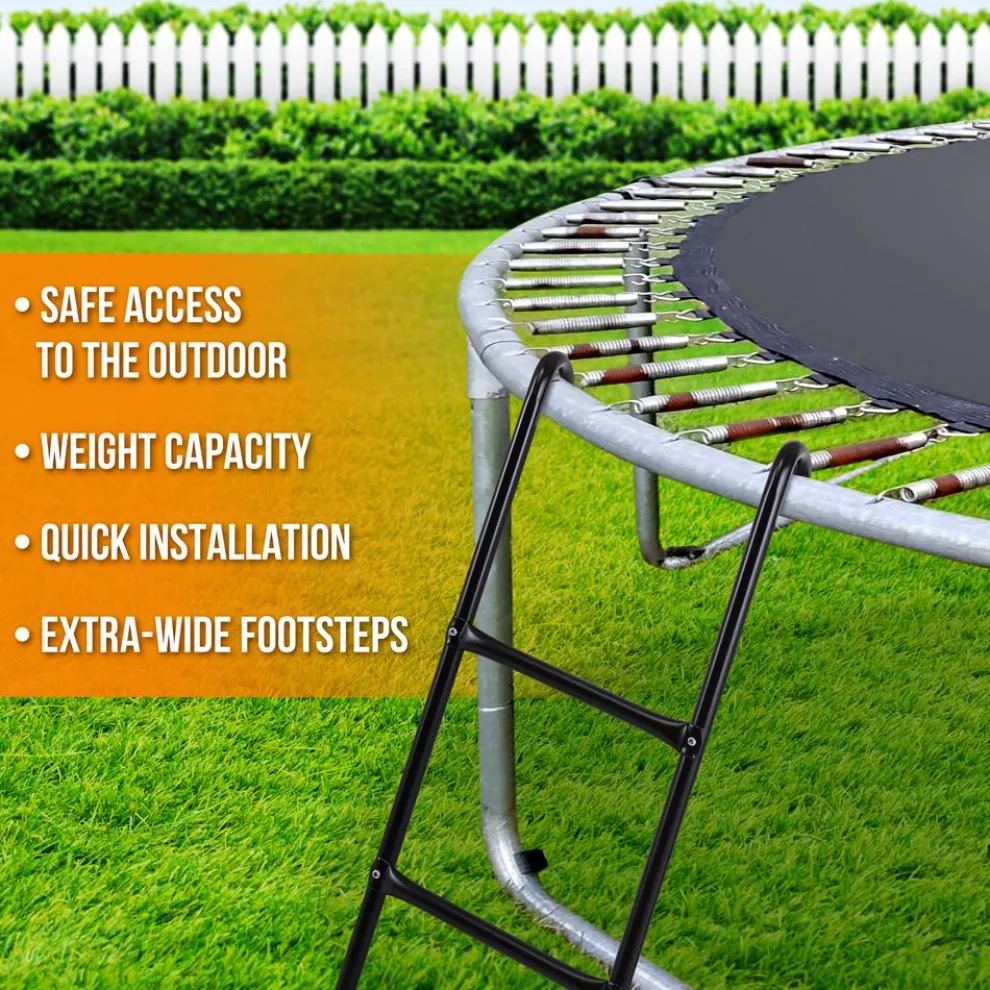 Outdoor Trampoline Ladder Safe Access Galvanized Steel 264 lbs Capacity