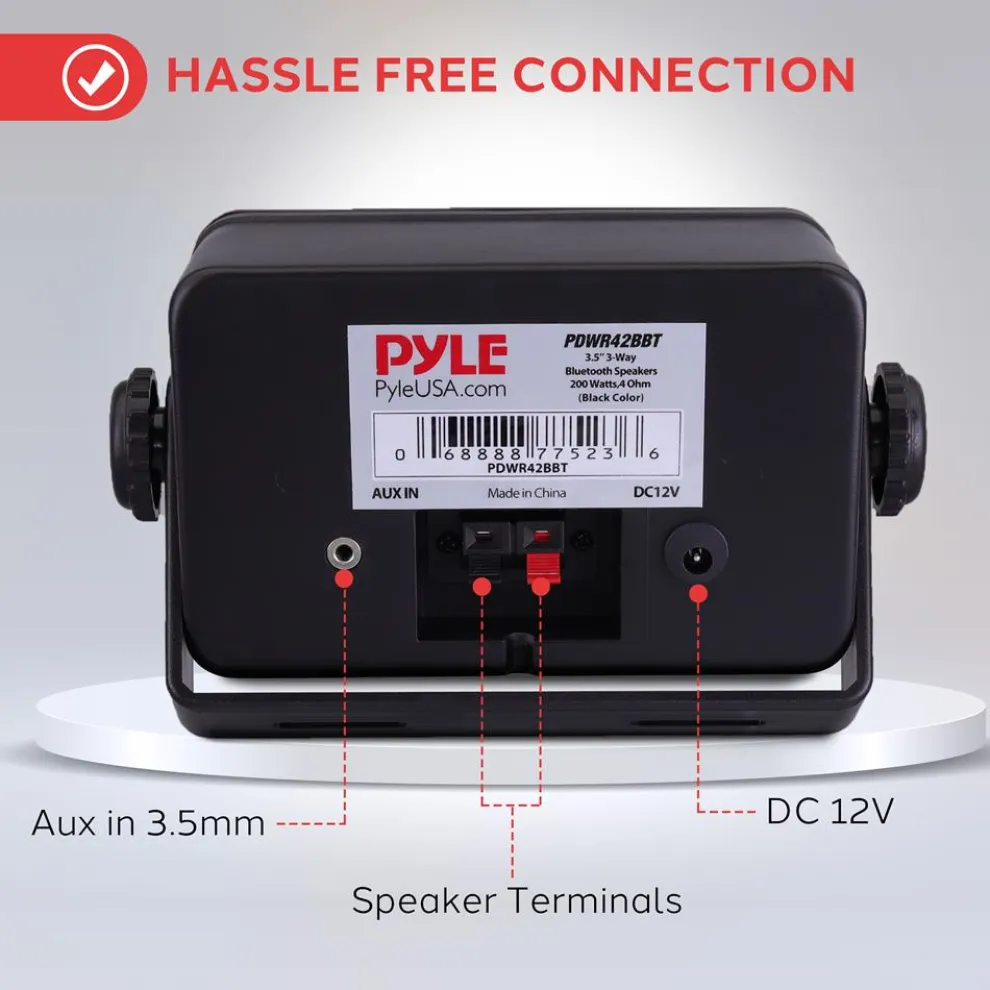 Outdoor Waterproof Bluetooth Speakers - 200W 3-Way System, Weatherproof