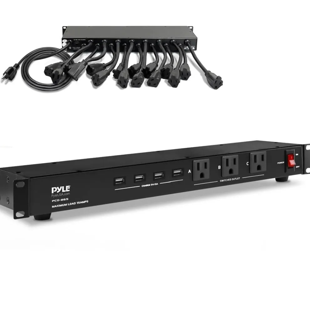 19-Outlet Rackmount Power Strip Surge Protector 4 USB Ports 15FT Cord