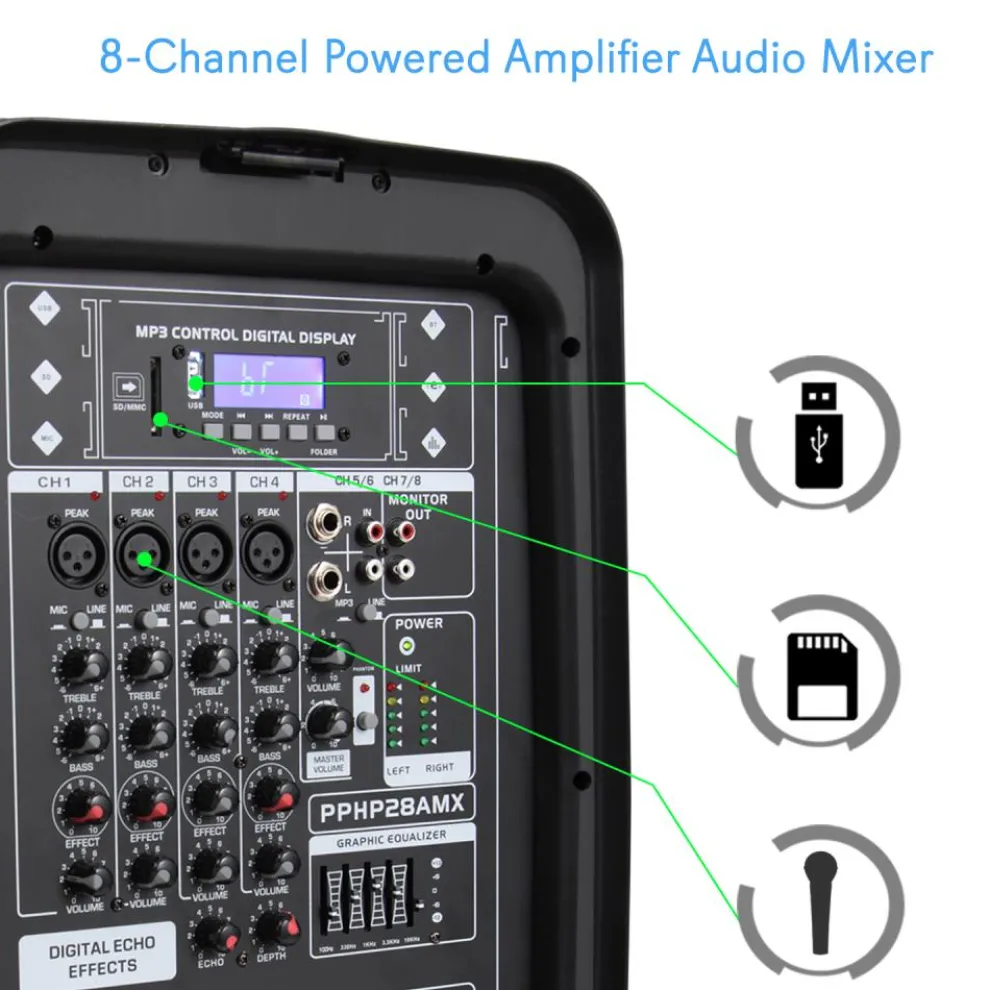 Pa Speaker & Amplifier Mixer Dj Kit