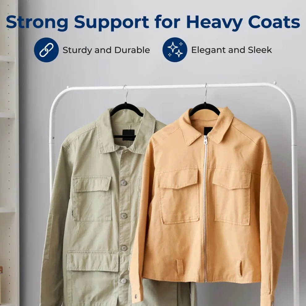 200-Pack Velvet Hangers Non-Slip 360° Swivel Hook Space-Saving Black