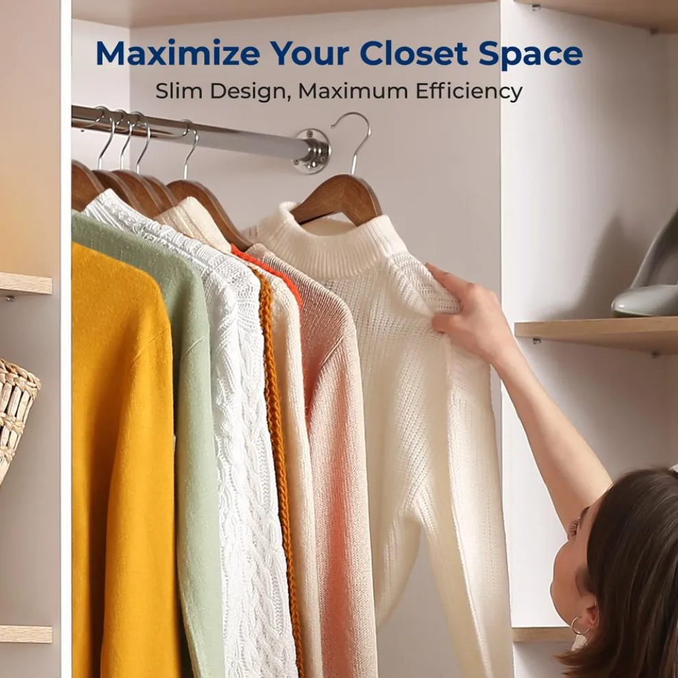 10-Pack Vintage Wooden Hangers - Space-Saving, 360° Swivel Hook