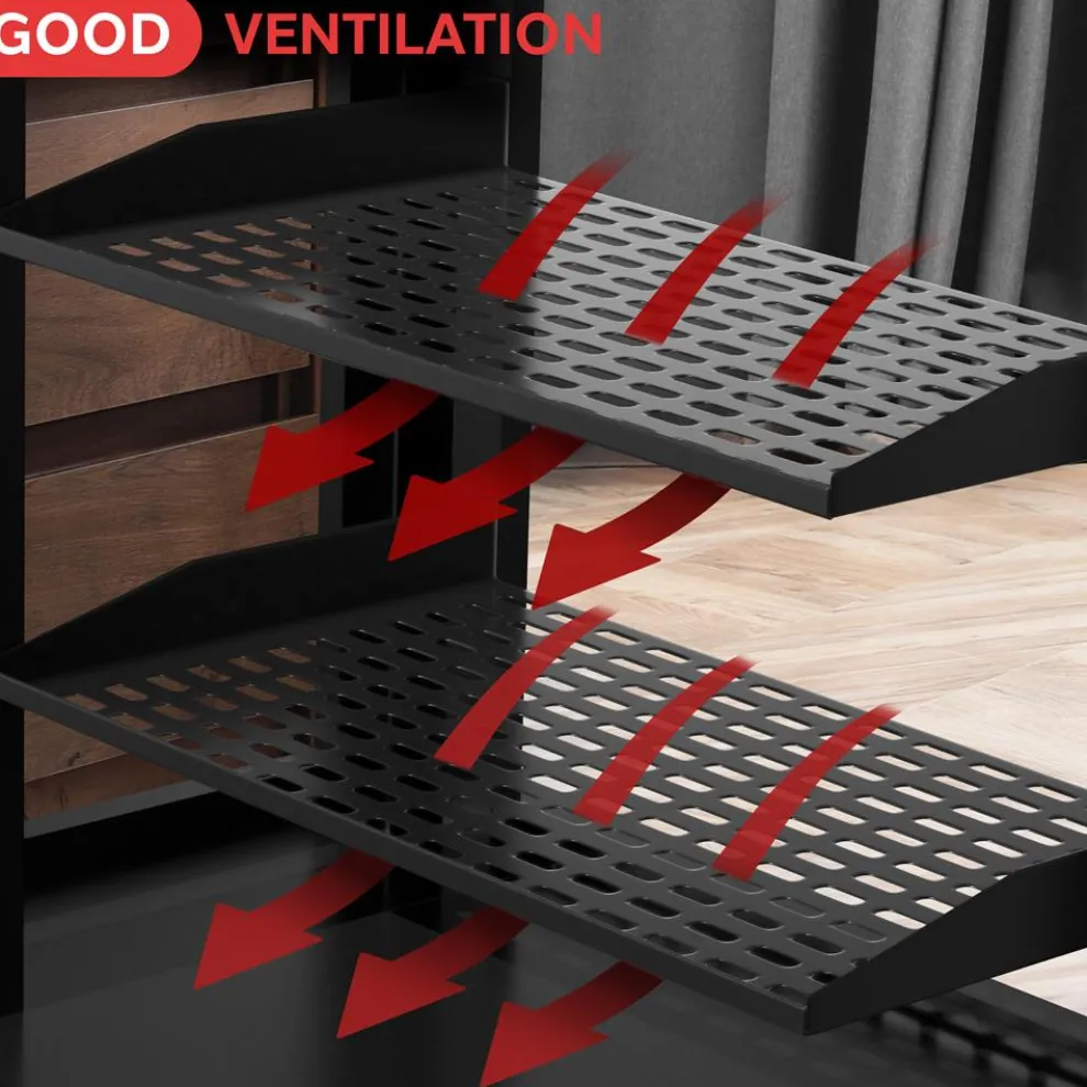 2-Pc 1U Server Rack Shelf, Vented Steel, 110 lbs Capacity