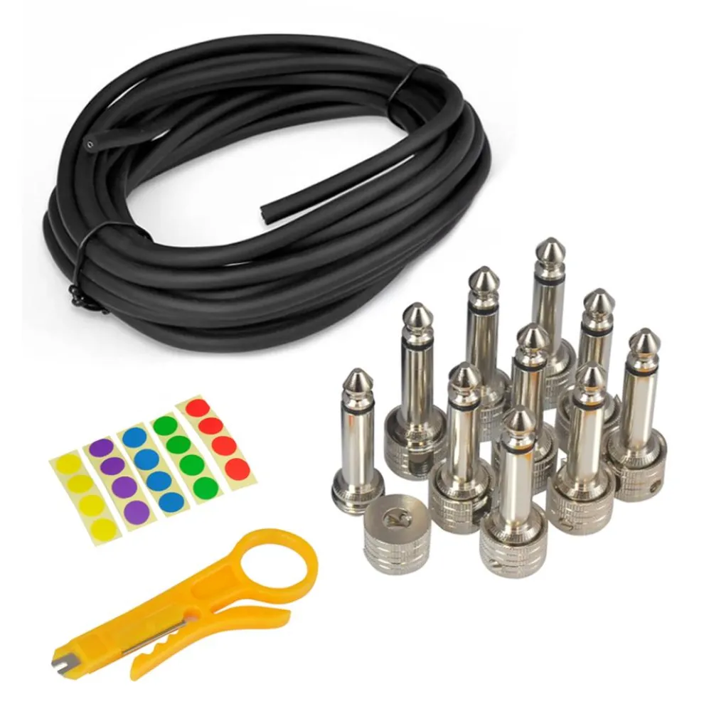 Pedal Board Patch Cables Kit, Noise-Free, 10 Right-Angle Connectors