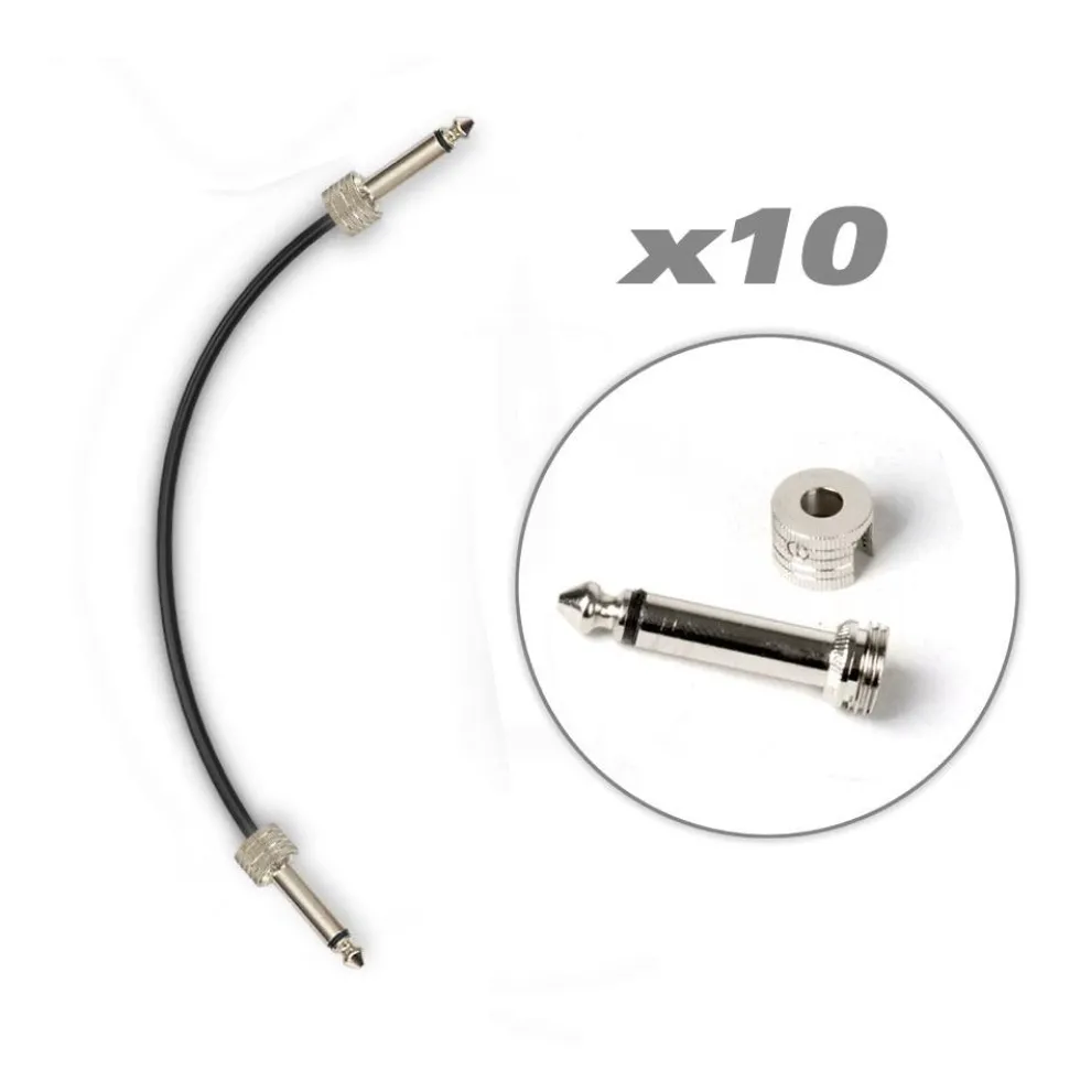 Pedal Board Patch Cables Kit, Noise-Free, 10 Right-Angle Connectors
