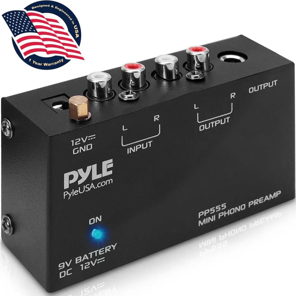 Phono Turntable Preamp - Low Noise, RCA Input/Output, Battery Option