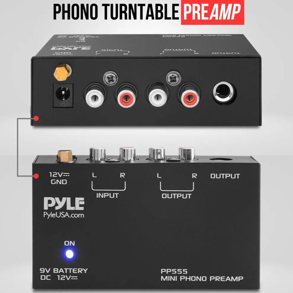 Phono Turntable Preamp - Low Noise, RCA Input/Output, Battery Option