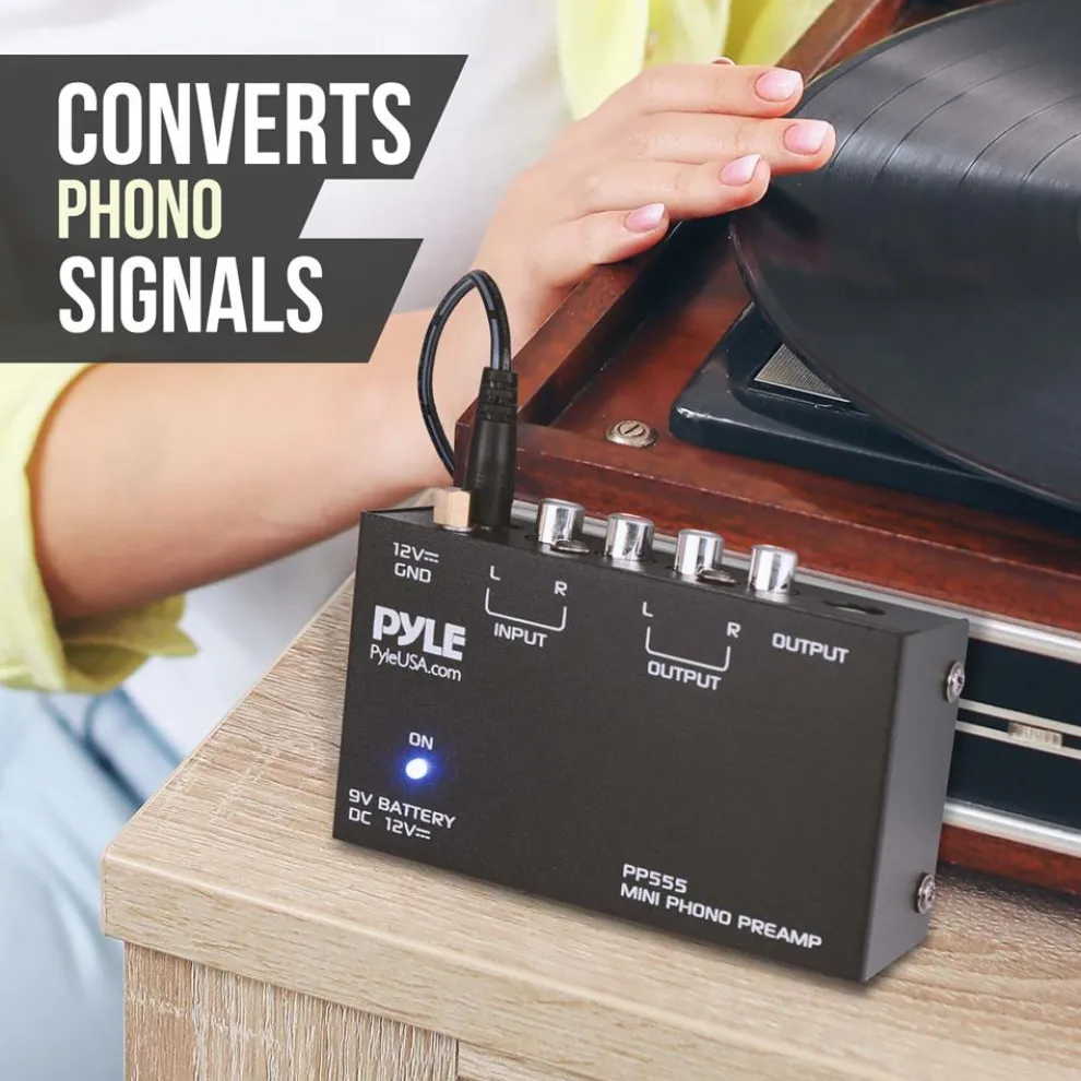 Phono Turntable Preamp - Low Noise, RCA Input/Output, Battery Option