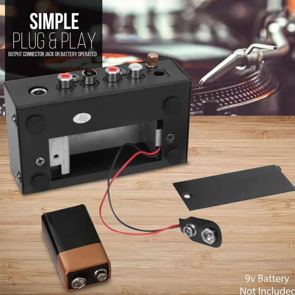 Phono Turntable Preamp - Low Noise, RCA Input/Output, Battery Option