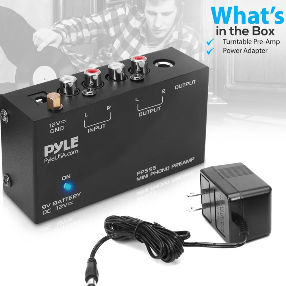 Phono Turntable Preamp - Low Noise, RCA Input/Output, Battery Option