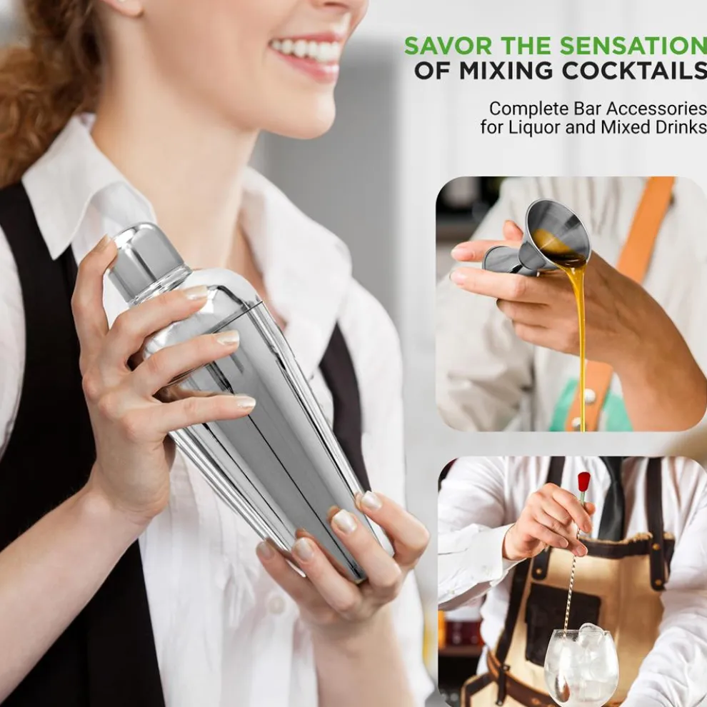 7-Piece Bartender Set - Create Cocktails - Stainless Steel, Dishwasher Safe