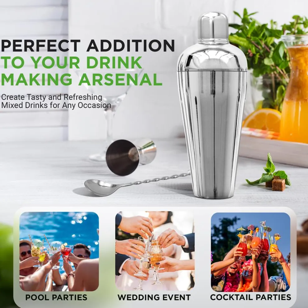 7-Piece Bartender Set - Create Cocktails - Stainless Steel, Dishwasher Safe